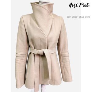 REISS COAT Taupe Wool Blend M